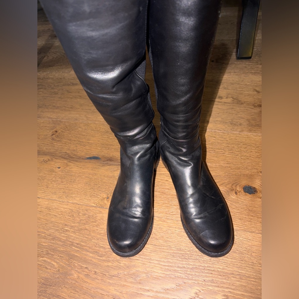 Stuart Weitzman - Black Knee-High Leather Boots - Picture 11 of 16